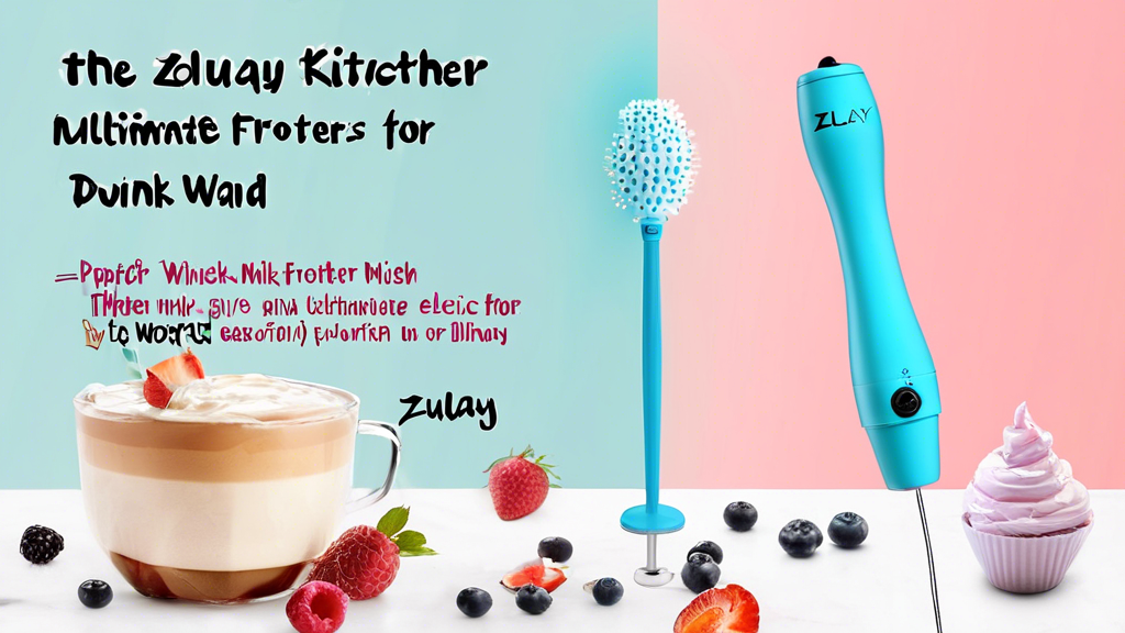 Zulay Kitchen Milk Frother Wand Drink Mixer - Durable Handheld Milk Frother Electric Whisk - Easy-Clean Milk Frother Wand & Mini Blender - Electric Coffee Frother for Frappe, Matcha - Jet Black